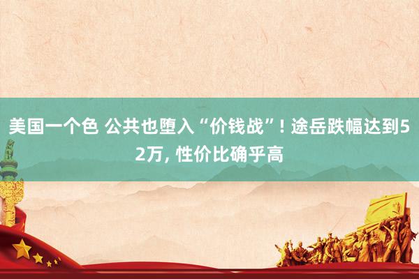 美国一个色 公共也堕入“价钱战”! 途岳跌幅达到52万, 性
