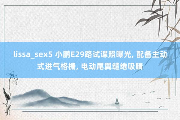 lissa_sex5 小鹏E29路试谍照曝光, 配备主动式进