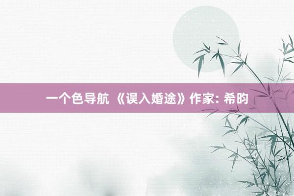 一个色导航 《误入婚途》作家: 希昀