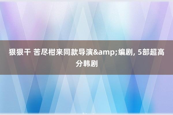 狠狠干 苦尽柑来同款导演&编剧, 5部超高分韩剧